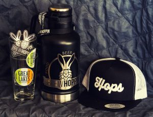 Picture of the Brewhoppin promotional contest swag.