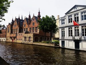 Homes along the canal in Bruges