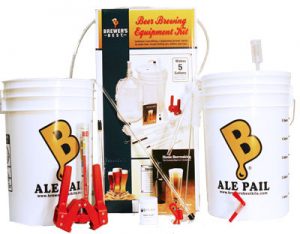 Delux homebrew kit from brewers best with buckets and tubes.