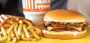 Burger fries and drink from Whataburger